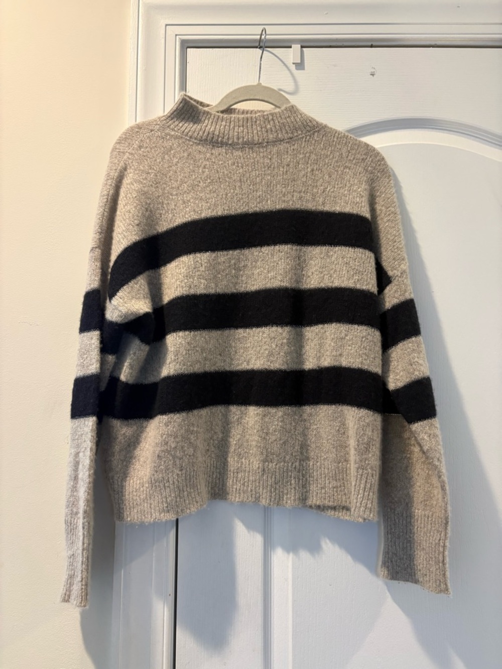 360 Cashmere Striped Cowl Neck Sweater